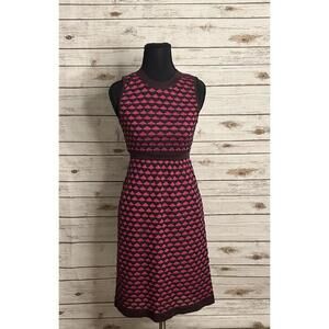M Missoni pink/brown geometric sleeveless open back knit midi dress Size IT 40/4